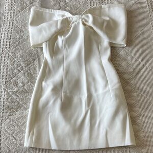 Meshki Gwyneth Off Shoulder Bow Mini Dress